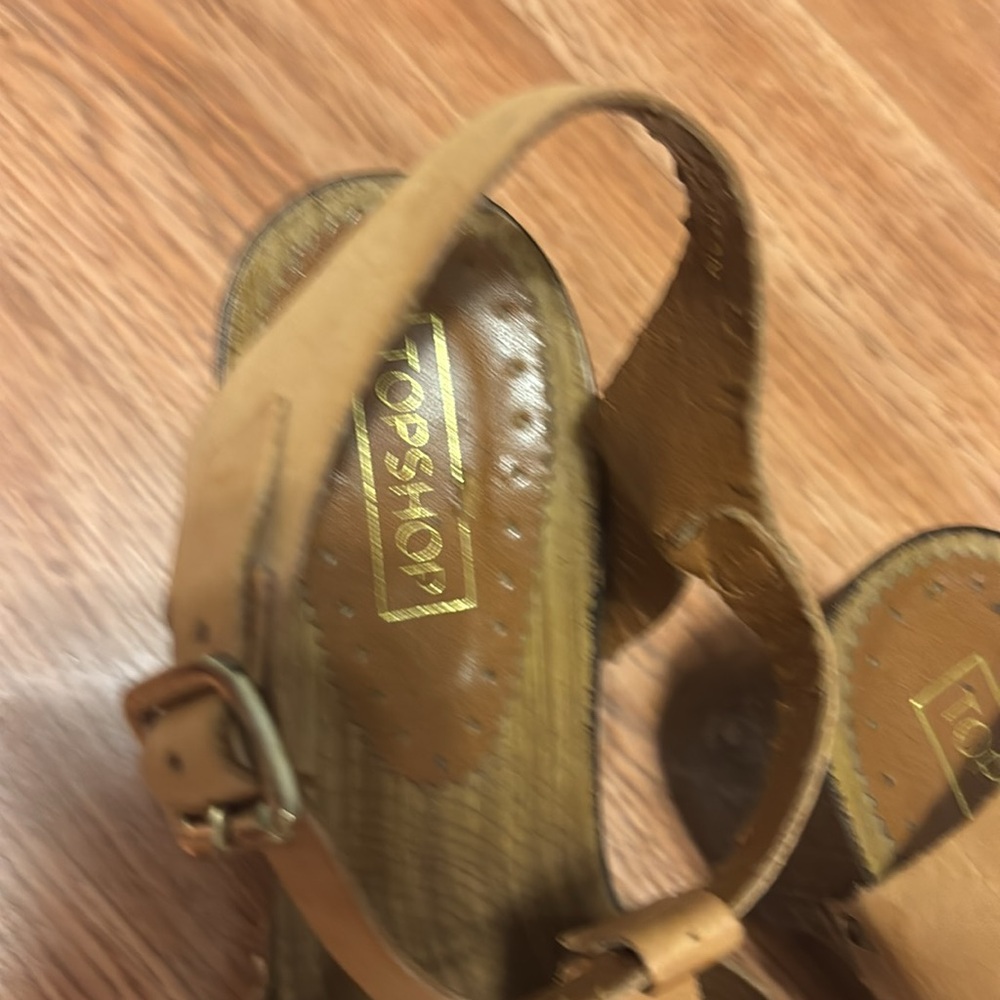 Topshop Tan Strappy Heeled woven Sandals - Picture 2 of 10